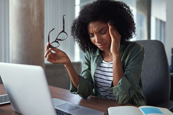 Woman with a headache
